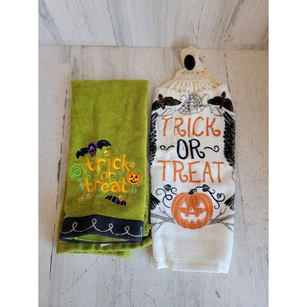Halloween trick or treat kitchen‎ towel set unique cute home decor bat